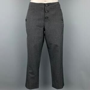 MARNI Size 2 Grey Virgin Wool Cropped Casual Pants